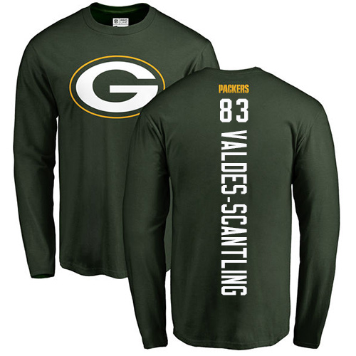 Men Green Bay Packers Green #83 Valdes-Scantling Marquez Backer Nike NFL Long Sleeve T Shirt